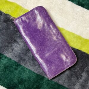 HOBO Shiny Purple Leather Wallet